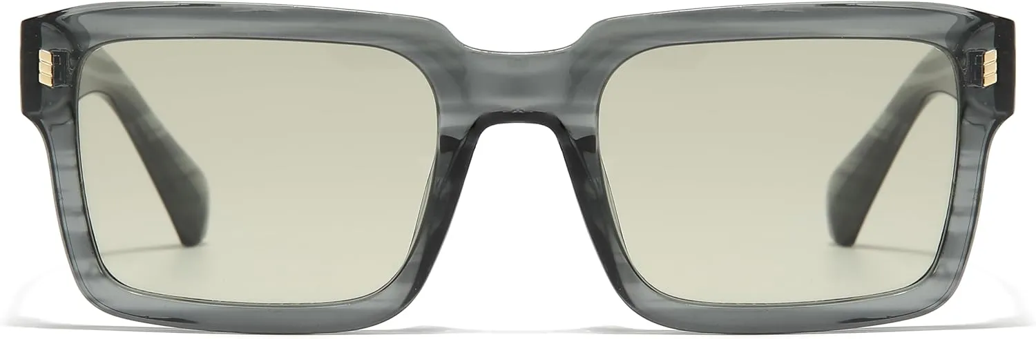 Kursan Retro Square Frame Sunglasses for Men Women Trendy Sun Glasses UV400 Protection