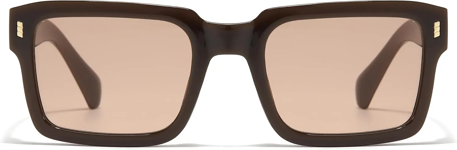 Kursan Retro Square Frame Sunglasses for Men Women Trendy Sun Glasses UV400 Protection