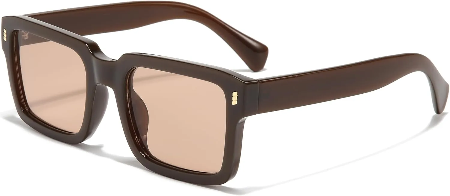 Kursan Retro Square Frame Sunglasses for Men Women Trendy Sun Glasses UV400 Protection