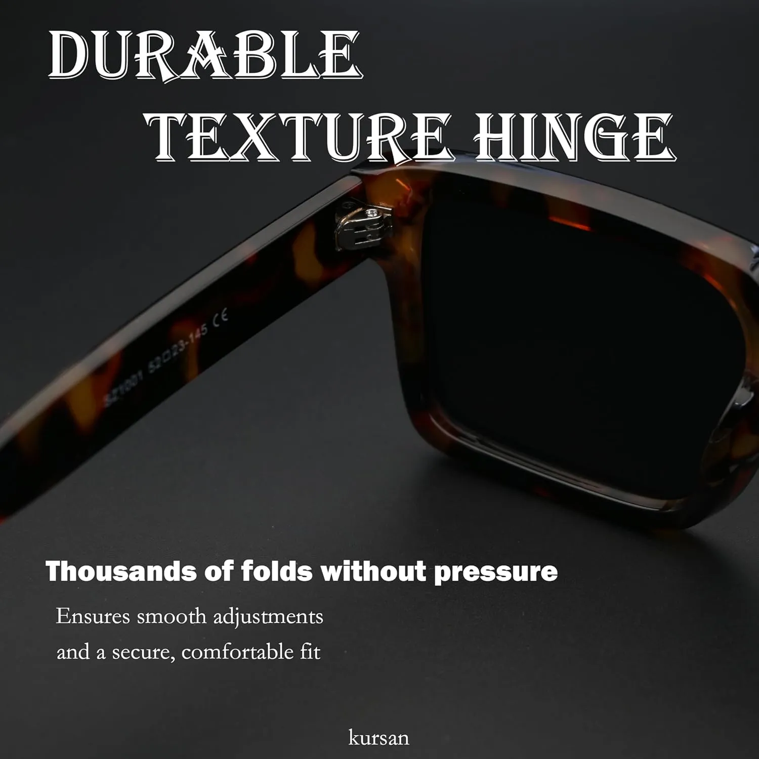 Kursan Retro Square Frame Sunglasses for Men Women Trendy Sun Glasses UV400 Protection