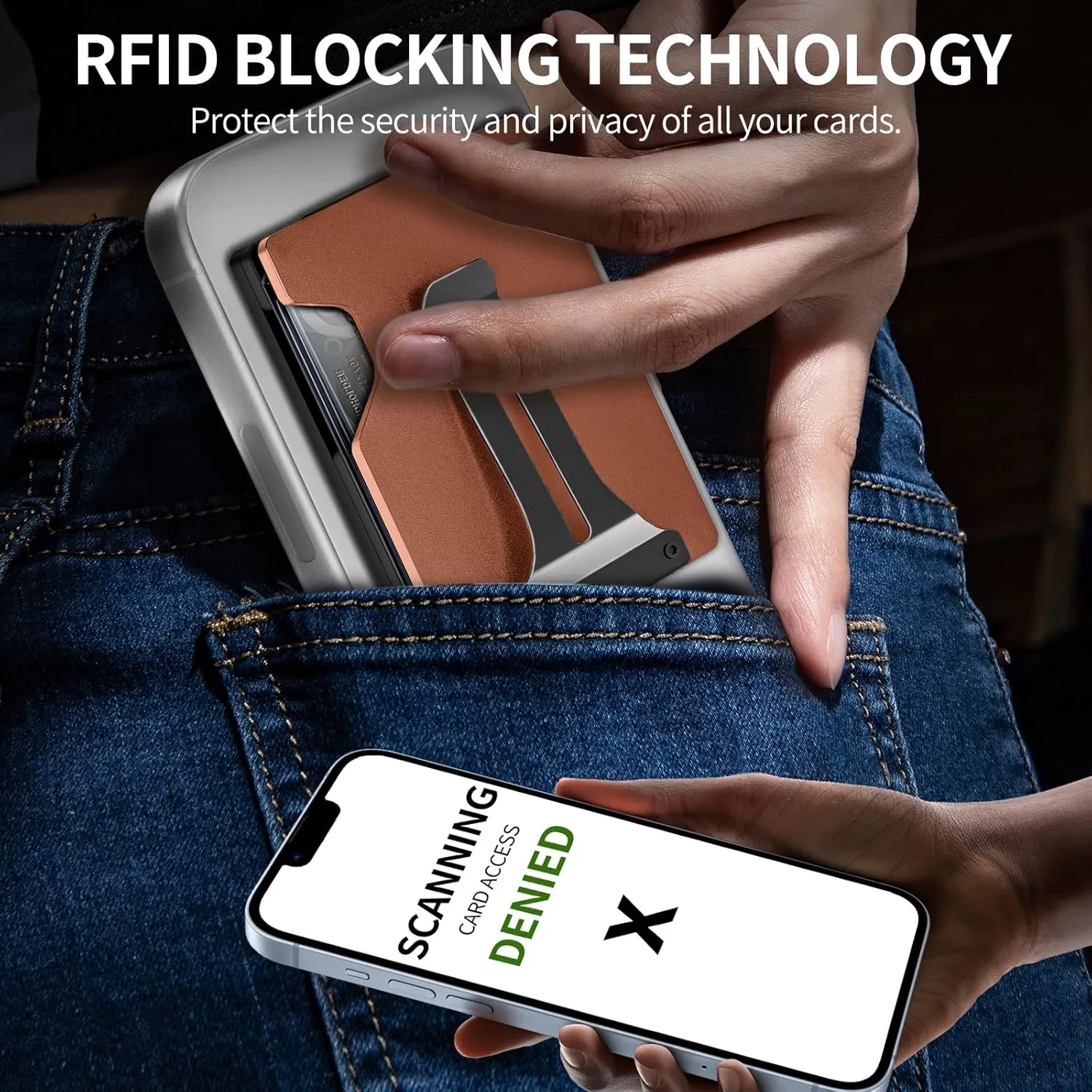 Magnetic Phone Wallet Compatible with Apple MagSafe - Metal Card Holder with AirTag Holder, RFID Blocking & Money Clip Mag Safe Wallet for iPhone 16 15 14 13 12 Pro Max/Pro/Plus/Mini