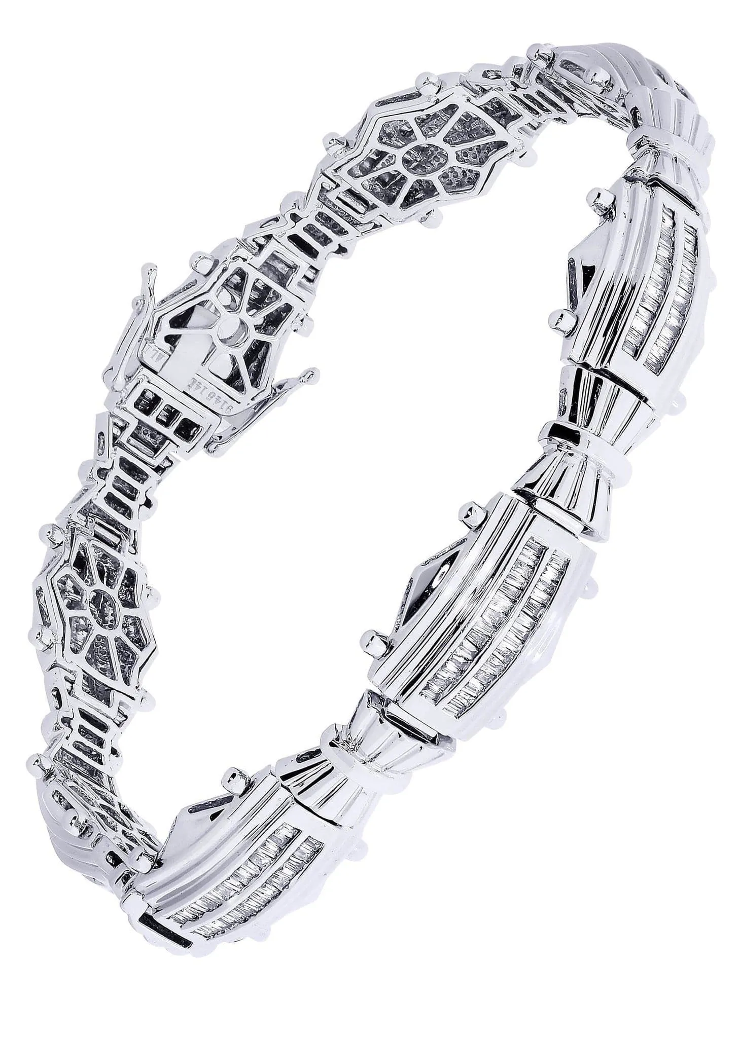 Mens Diamond Bracelet White Gold| 1.92 Carats| 31.79 Grams
