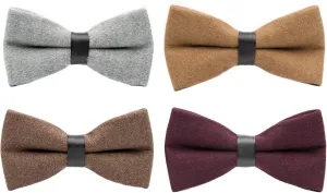 Men's Retro Solid Color Wool Evening Gown Bow Tie Pre-tie Party Cashmere Bowties