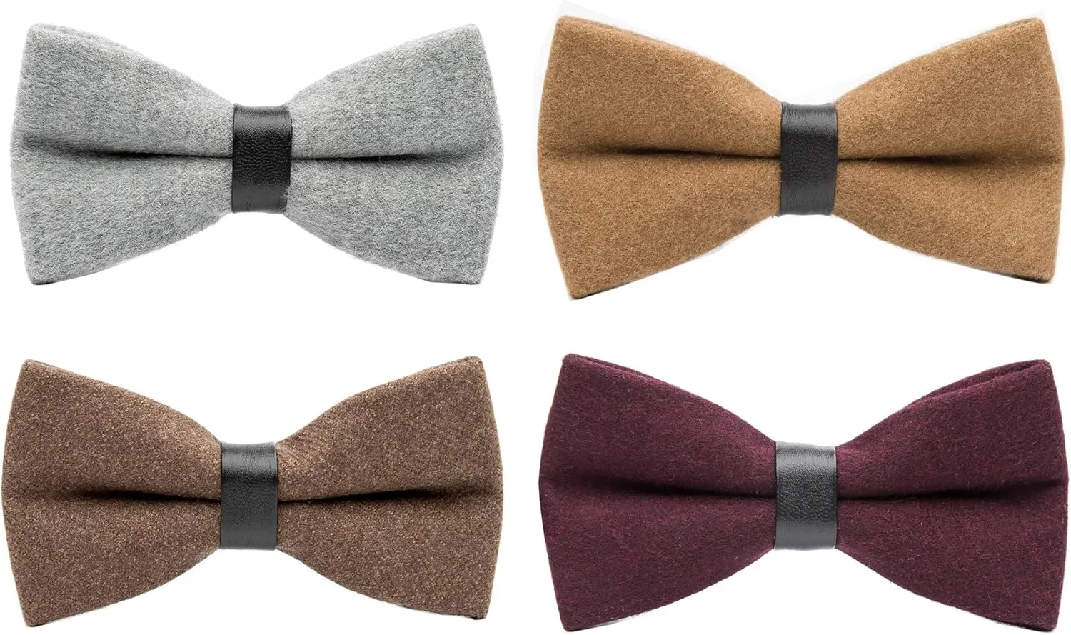 Men's Retro Solid Color Wool Evening Gown Bow Tie Pre-tie Party Cashmere Bowties