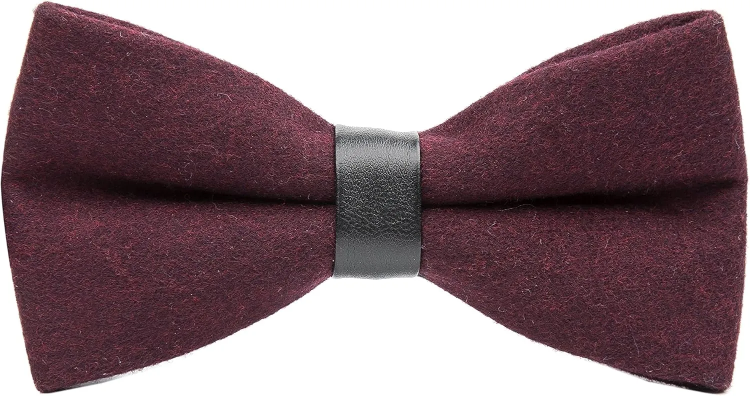 Men's Retro Solid Color Wool Evening Gown Bow Tie Pre-tie Party Cashmere Bowties