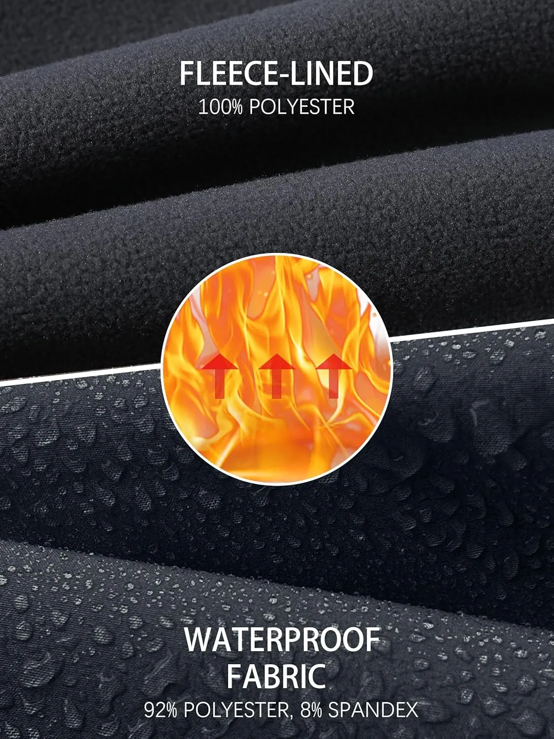 Men's Snow Ski Hiking Pants Winter Fleece Lined Softshell Outdoor Waterproof Insulated Cargo Work Pants