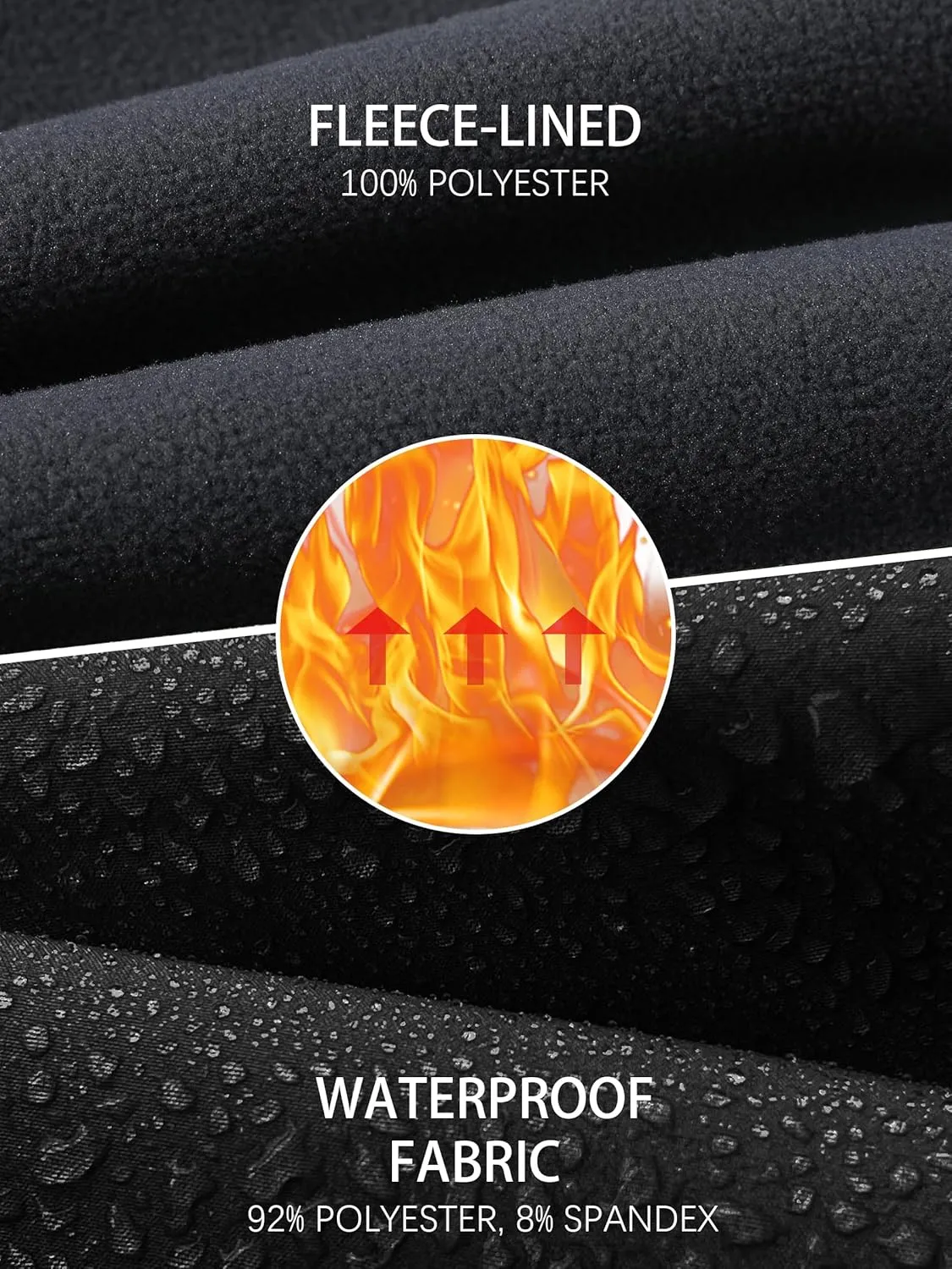 Men's Snow Ski Hiking Pants Winter Fleece Lined Softshell Outdoor Waterproof Insulated Cargo Work Pants