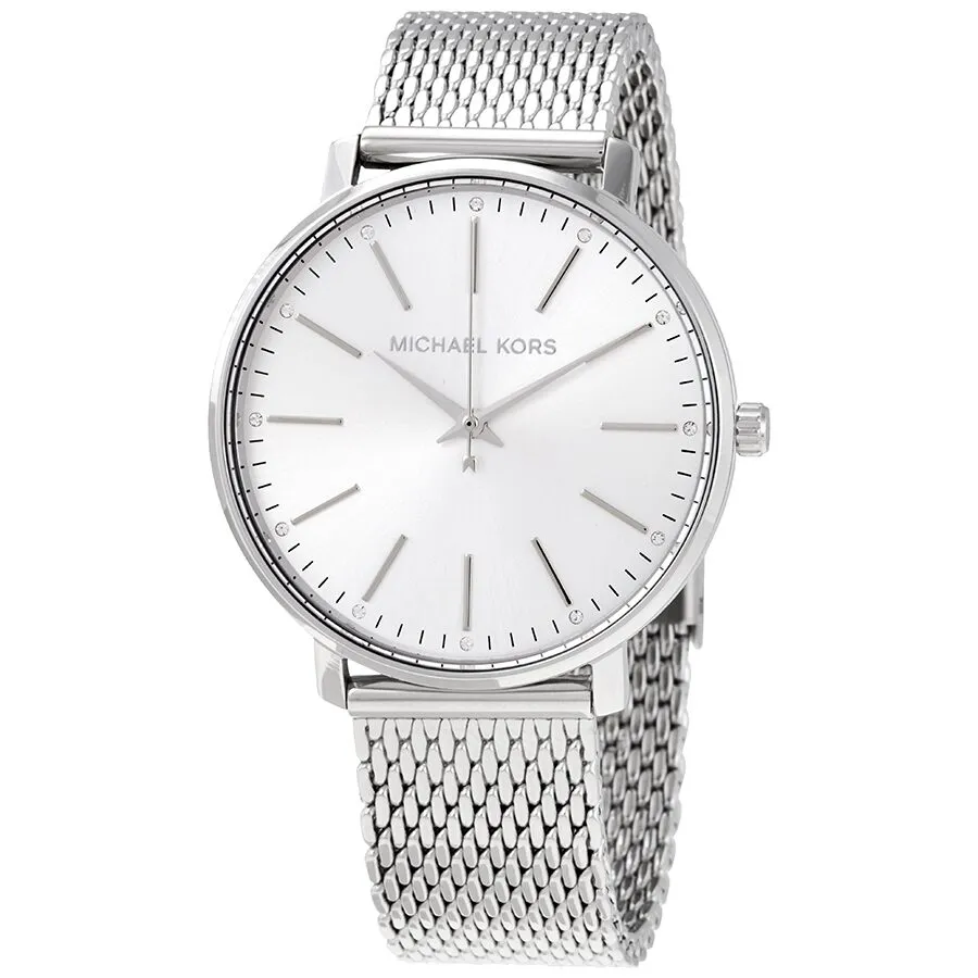 Michael Kors Pyper Quartz Crystal Silver Dial Ladies Watch MK4338