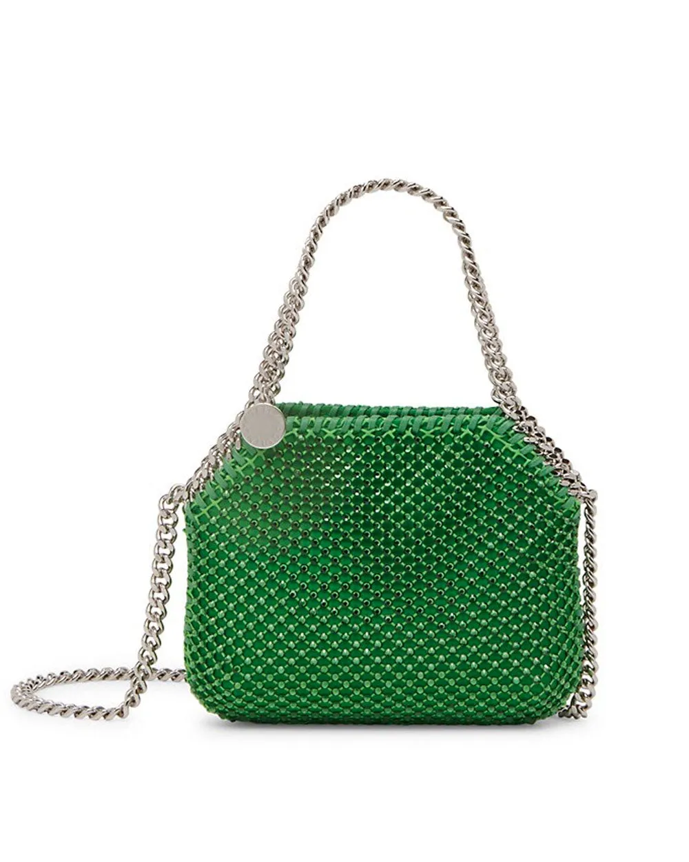 Mini Falabella Crystal Mesh Shoulder Bag in Fluo Green