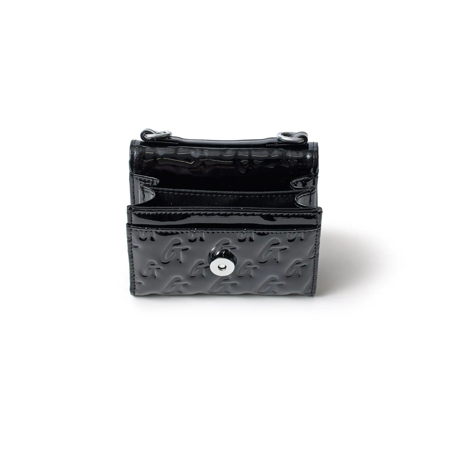 MONOGRAM SILVER COMPACT WOC - BLACK
