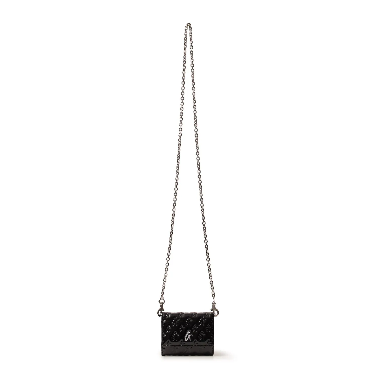 MONOGRAM SILVER COMPACT WOC - BLACK