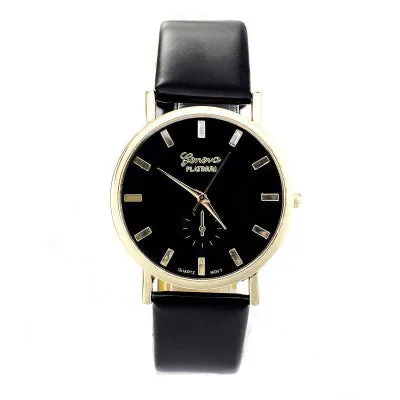 New Women Luxury Leather Geneva Dress Watche