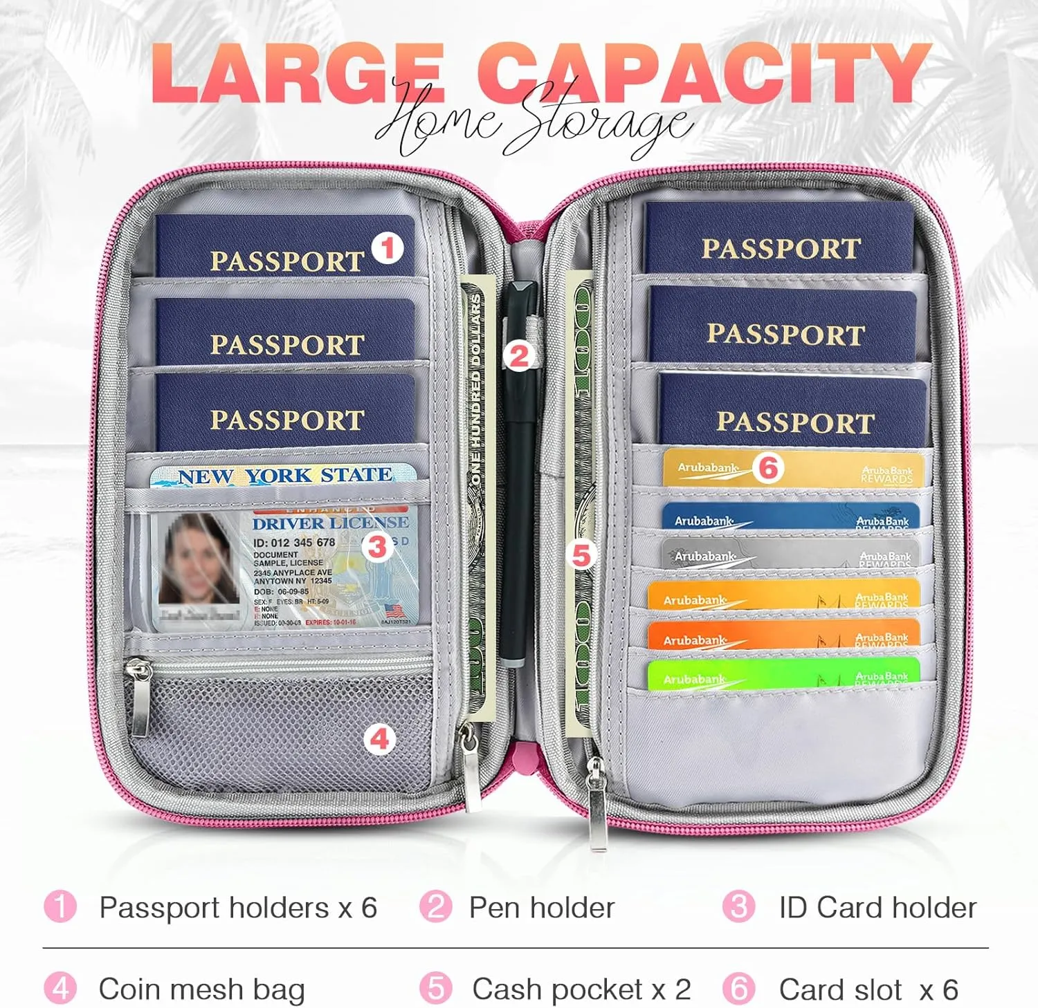 Passport Holder Family RFID Travel Document Organizer for Women Waterproof Passport Wallet Men Portable Case for Cards