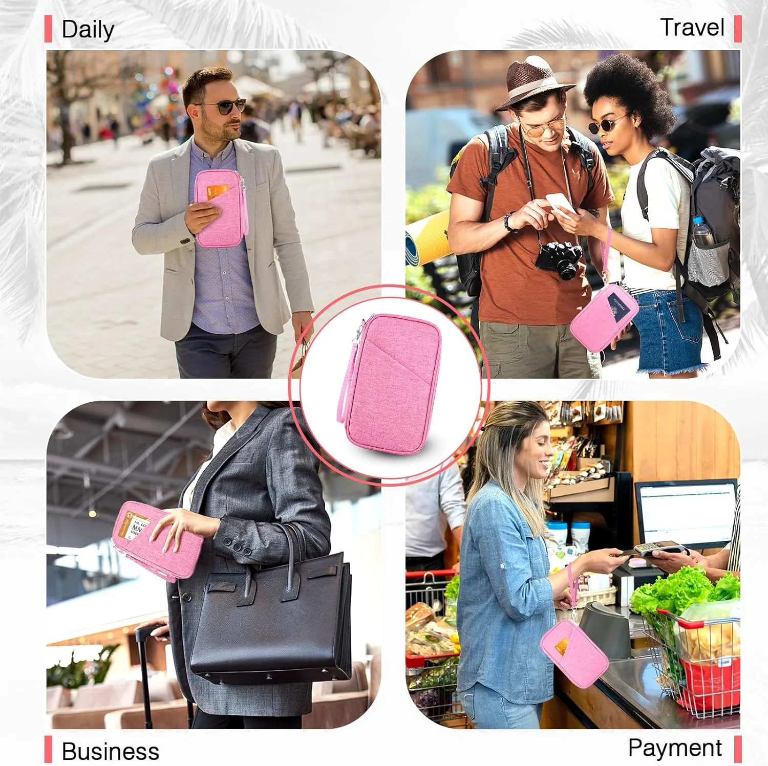 Passport Holder Family RFID Travel Document Organizer for Women Waterproof Passport Wallet Men Portable Case for Cards