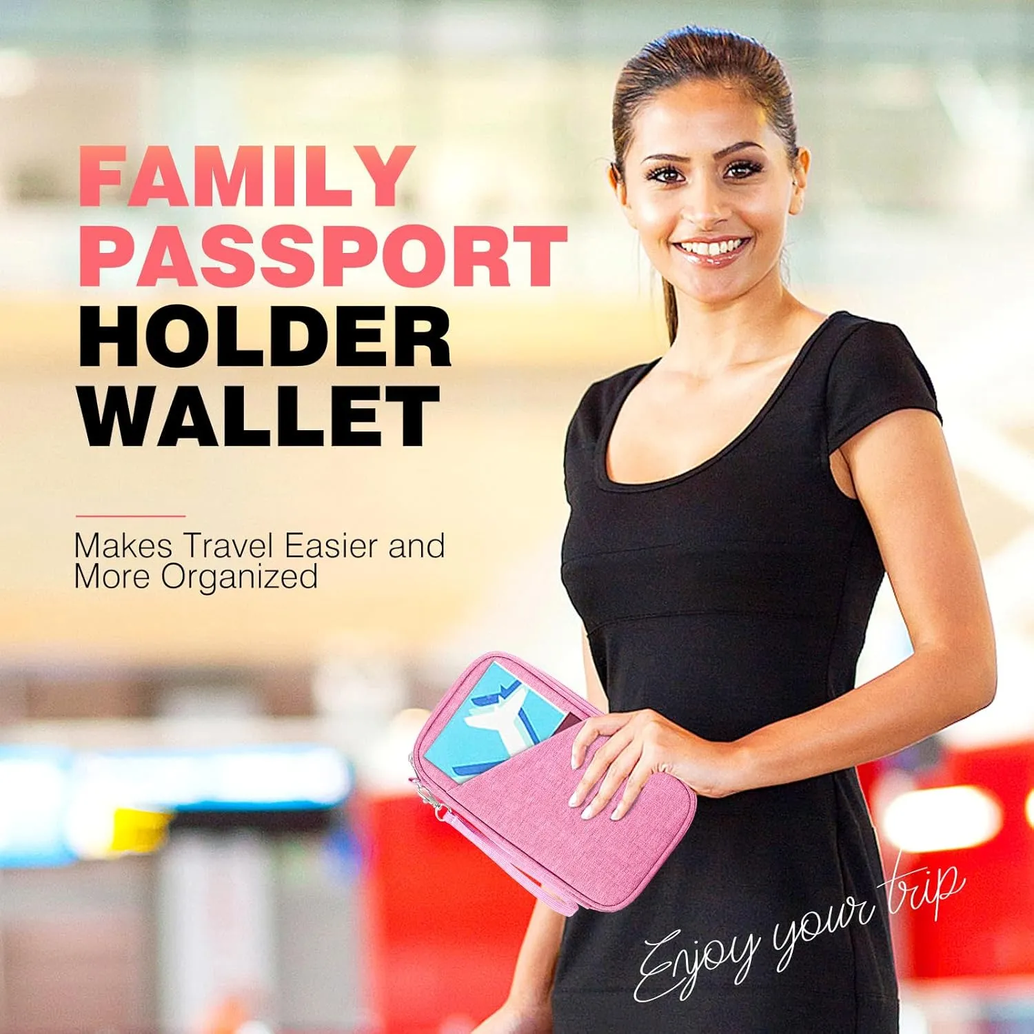 Passport Holder Family RFID Travel Document Organizer for Women Waterproof Passport Wallet Men Portable Case for Cards