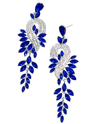 Rylee - Rhinestone Statement Earrings (Royal Blue)