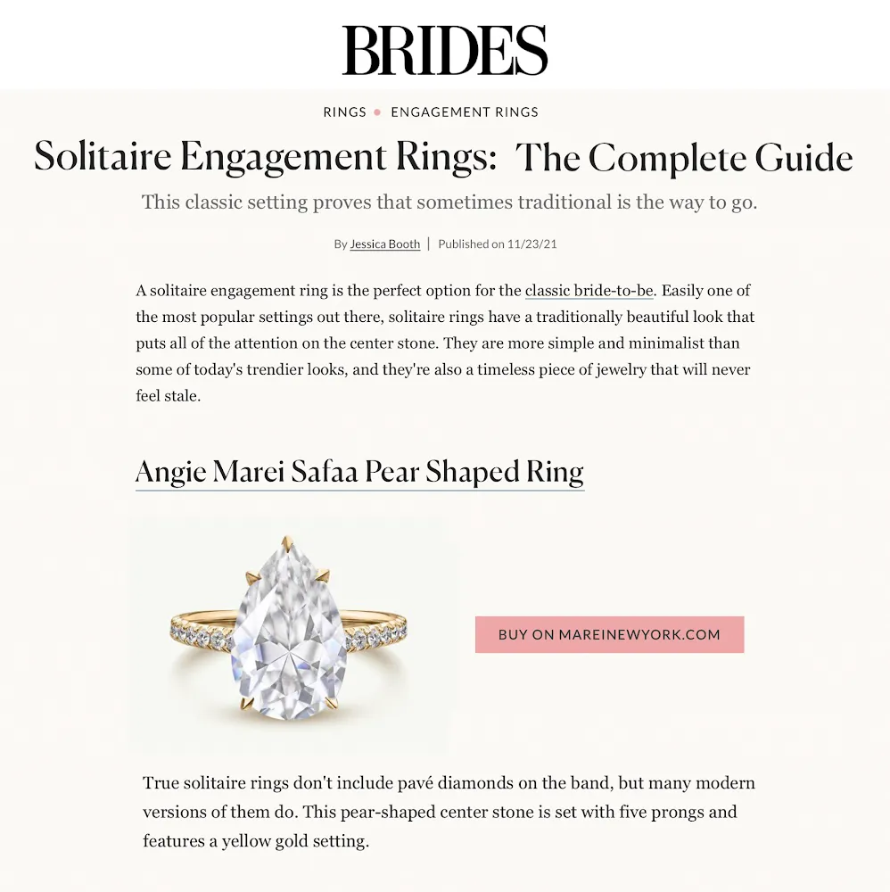Safaa Pear-Shaped Brilliant Diamond Engagement Ring In 18K Rose Gold