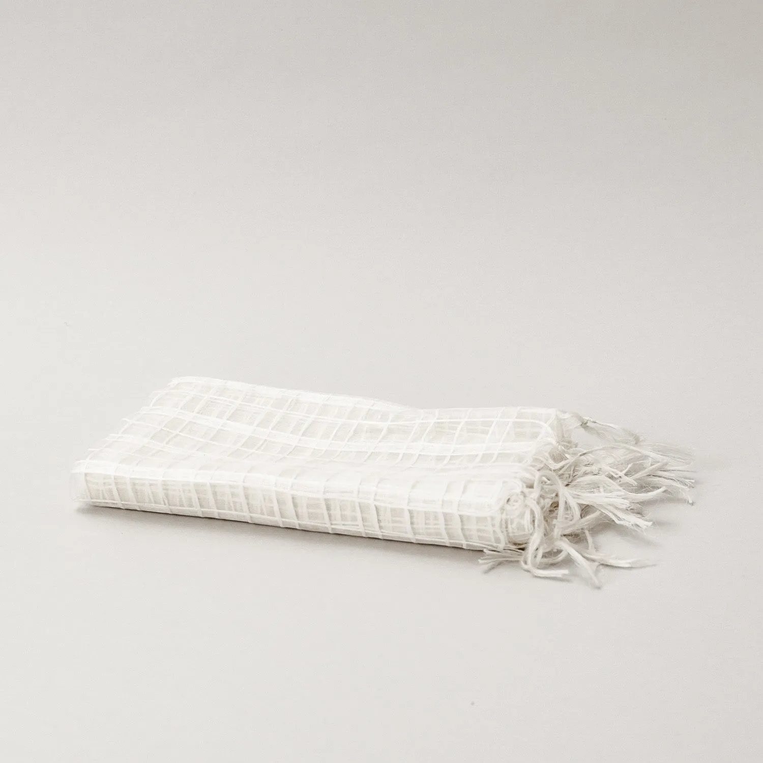 Scarf - Silk & Cotton Handwoven - Wide Check Design