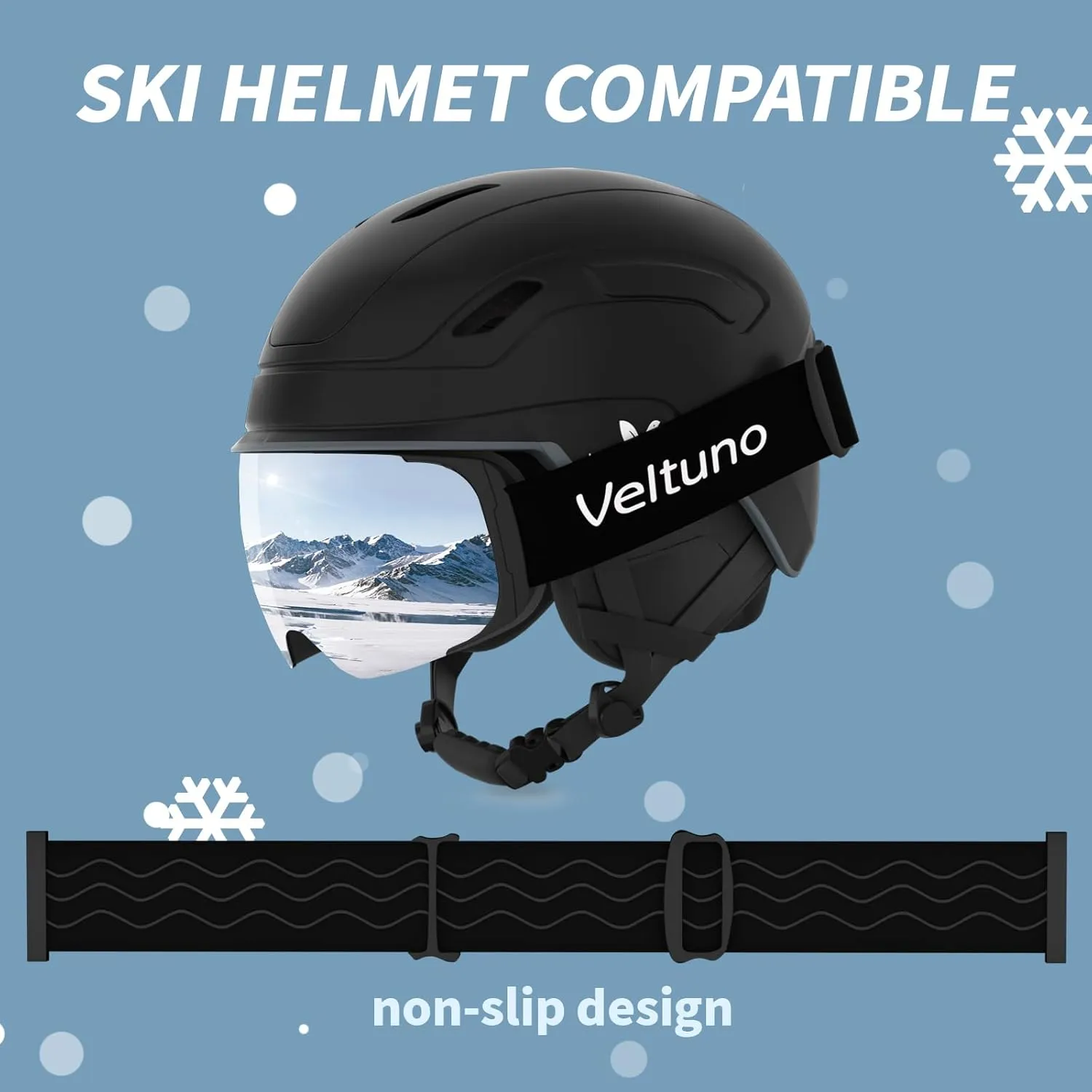 Ski Goggles for Men Women Adult & Youth, OTG Snowboard Goggles Anti Fog, Snow Goggles UV Protection Wide Vision