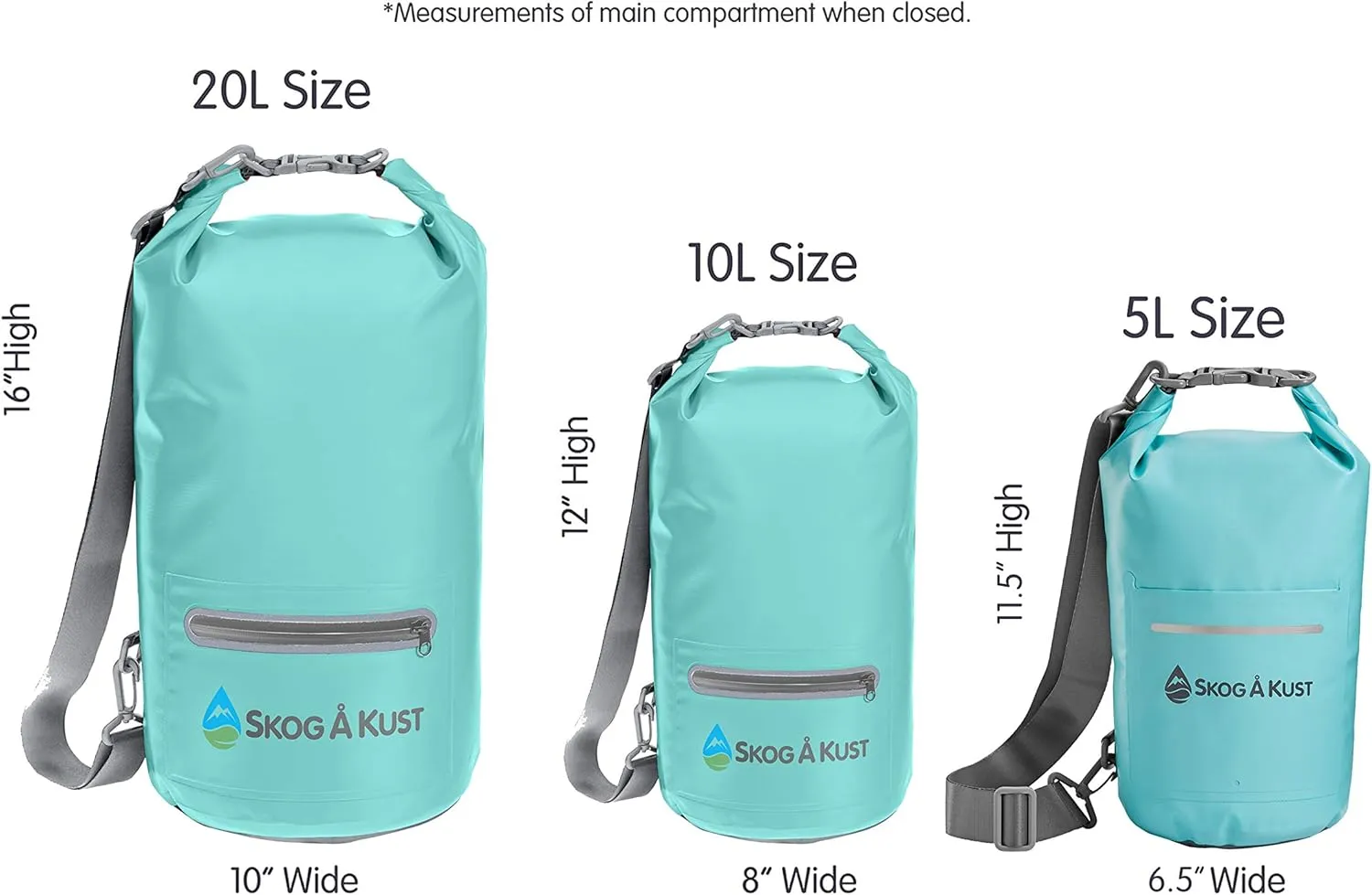 Skog  Kust DrySak - Roll Top Waterproof Bag for Travel & Outdoors - 5, 10 & 20 Liter sizes