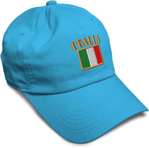 Speedy Pros Soft Baseball Cap Italia Flag Embroidery Flags World Cup Soccer Cotton Embroidered Dad Hats for Men & Women