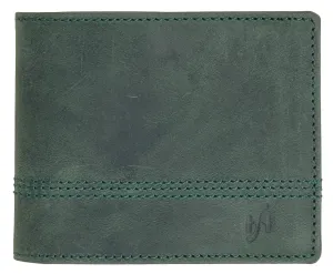 StarHide Mens Essentials Wallet RFID Safe Contactless Security Card Protection Distressed Hunter Leather Billfold Purse 1150 Green