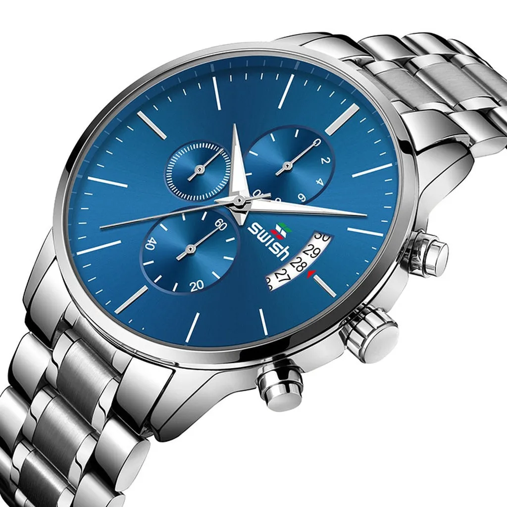 SWISH Men Watch 2022 Waterproof Stainless Steel Sport Quartz Clock Men's Watches Top Brand Luxury Man Wristwatch