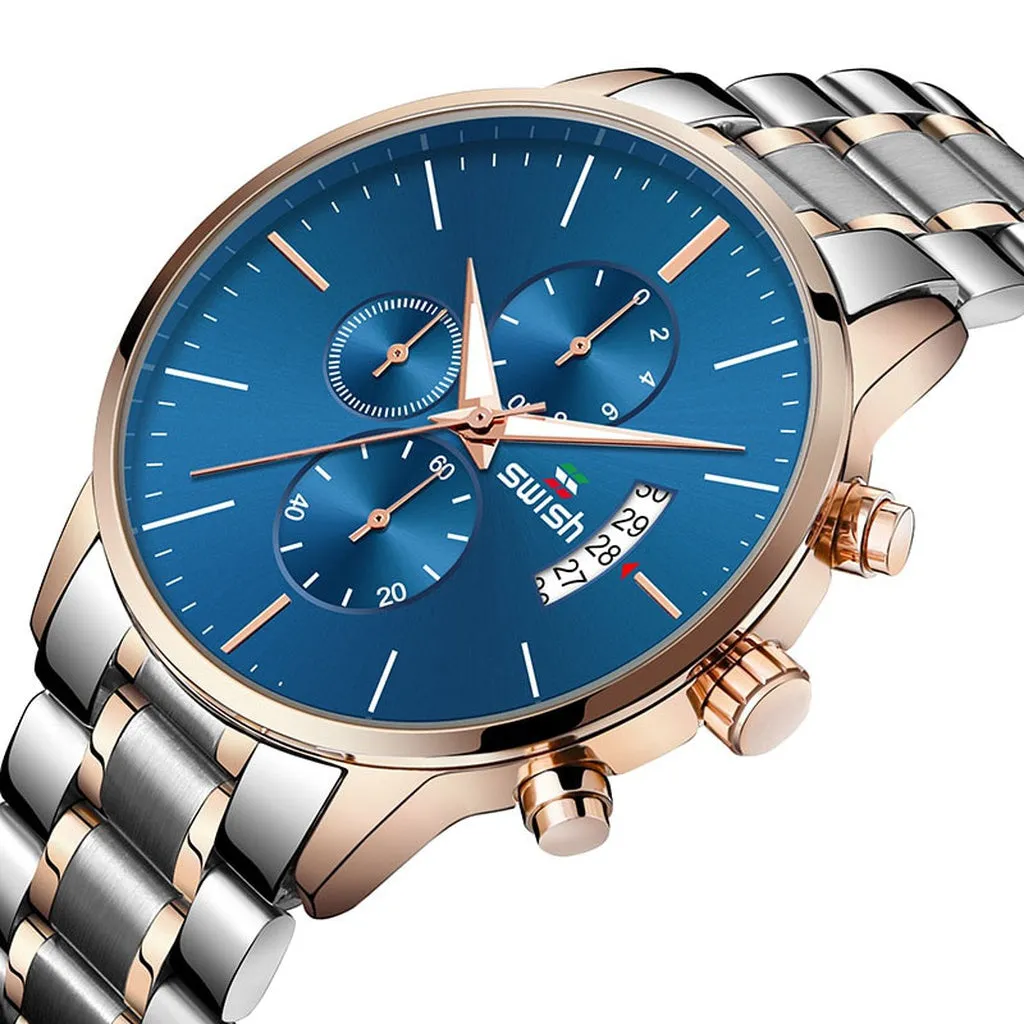 SWISH Men Watch 2022 Waterproof Stainless Steel Sport Quartz Clock Men's Watches Top Brand Luxury Man Wristwatch