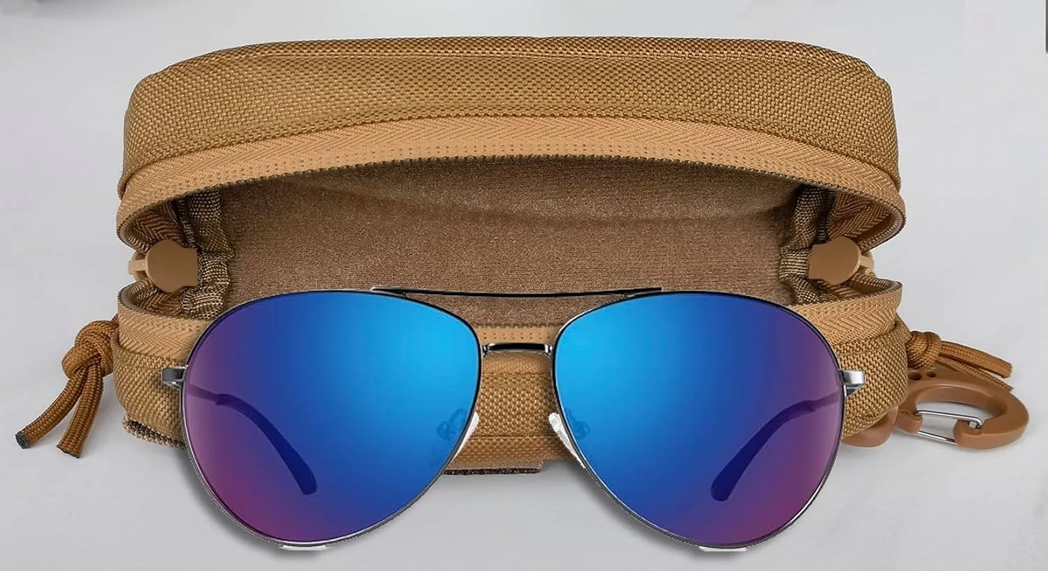 Tactical Molle Glasses Case Pouch. Portable Eyeglasses Cases Eyewear Box. Eyeglass Case with Clip