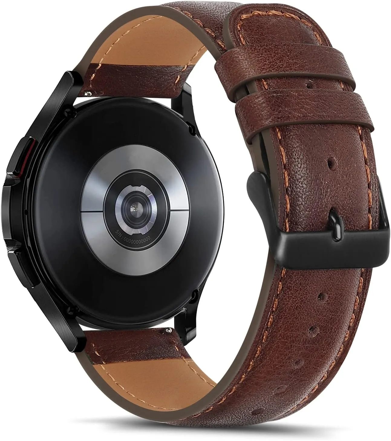 Tasikar Leather Bands Compatible with Samsung Galaxy Watch 47mm 7/6/5/4 Band/Watch 6 Classic 43mm 47mm/Watch 5 Pro Band, Genuine Leather Strap for Galaxy Watch 4 Classic/Watch 3, Dark Brown