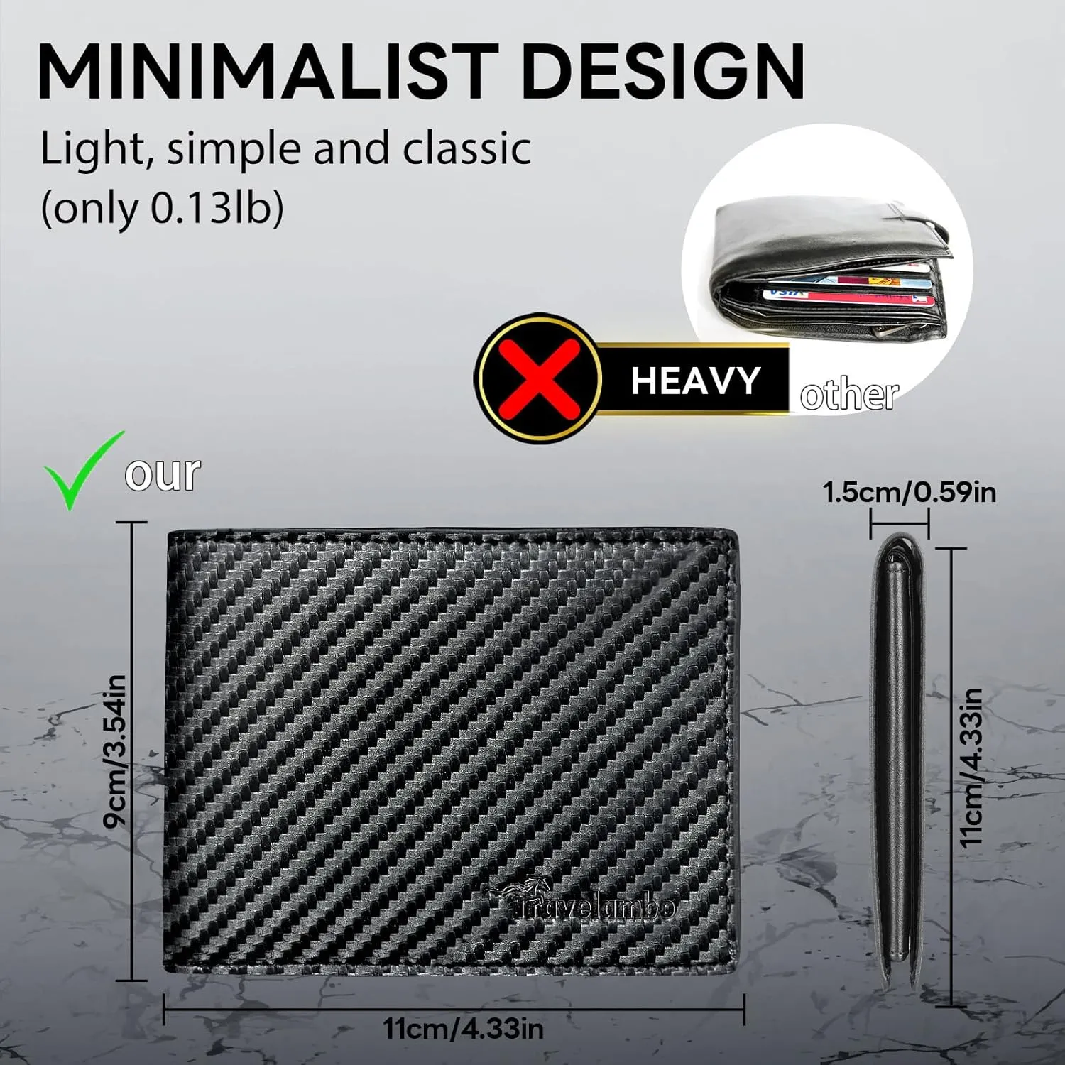 Wallet for Men, Premium Classic Mens Wallet Minimalist Slim Bifold Wallet, RFID Blocking Wallet with 10 Credit Card, 2 ID Window and 2 Cash Slots, Leather Compact Wallet, Front Pocket Card Holder