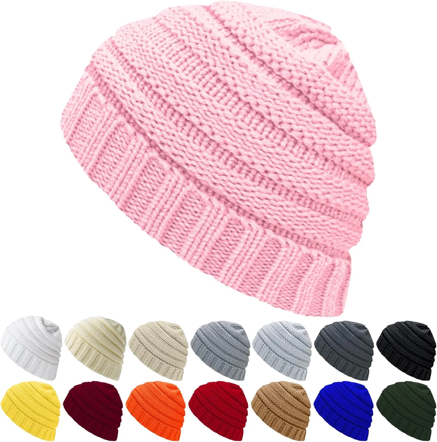 Winter Hats for Women Warm Beanies Soft Cable Knit Beanie for Women Skull Cap