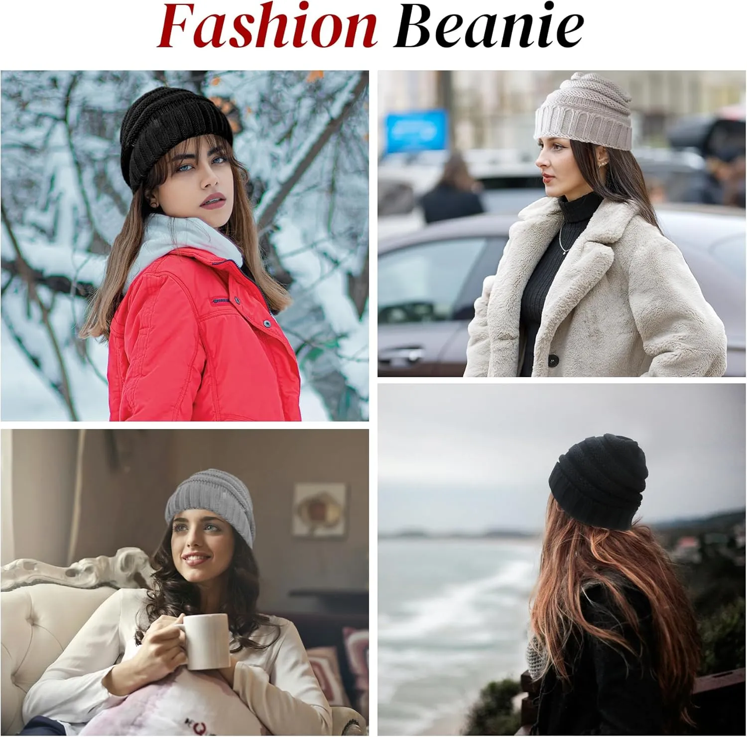Winter Hats for Women Warm Beanies Soft Cable Knit Beanie for Women Skull Cap