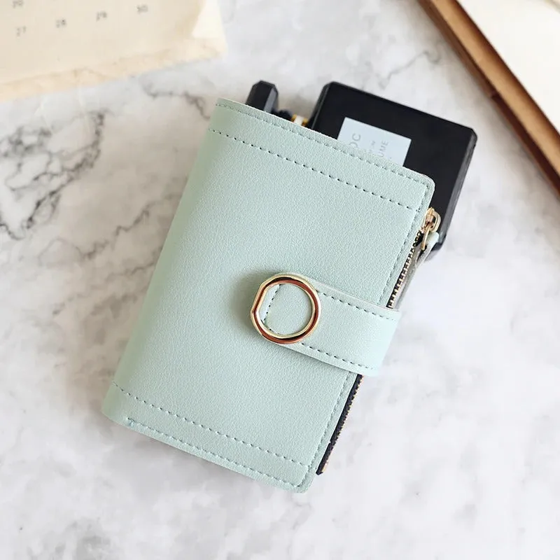 Women's Compact and Small Bifold Vegan Leather Purse Wallets
