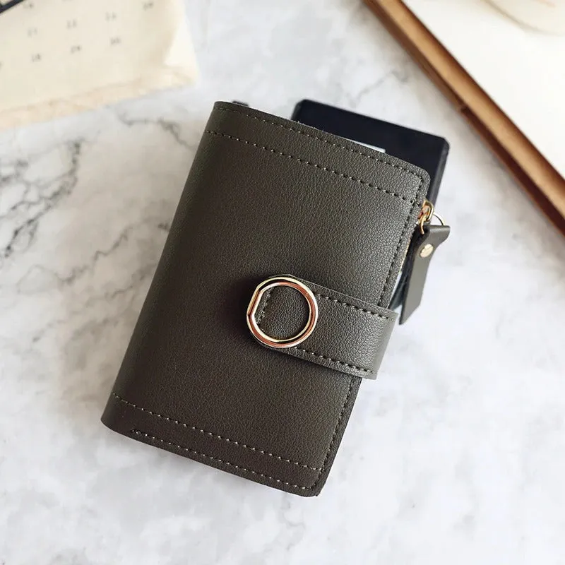Women's Compact and Small Bifold Vegan Leather Purse Wallets