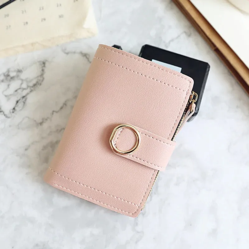 Women's Compact and Small Bifold Vegan Leather Purse Wallets