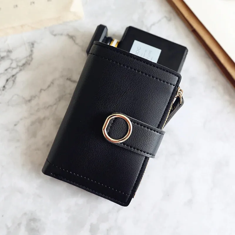 Women's Compact and Small Bifold Vegan Leather Purse Wallets