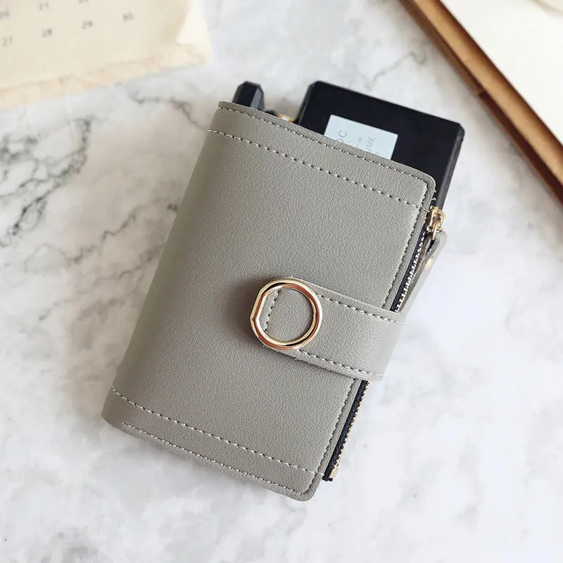 Women's Compact and Small Bifold Vegan Leather Purse Wallets