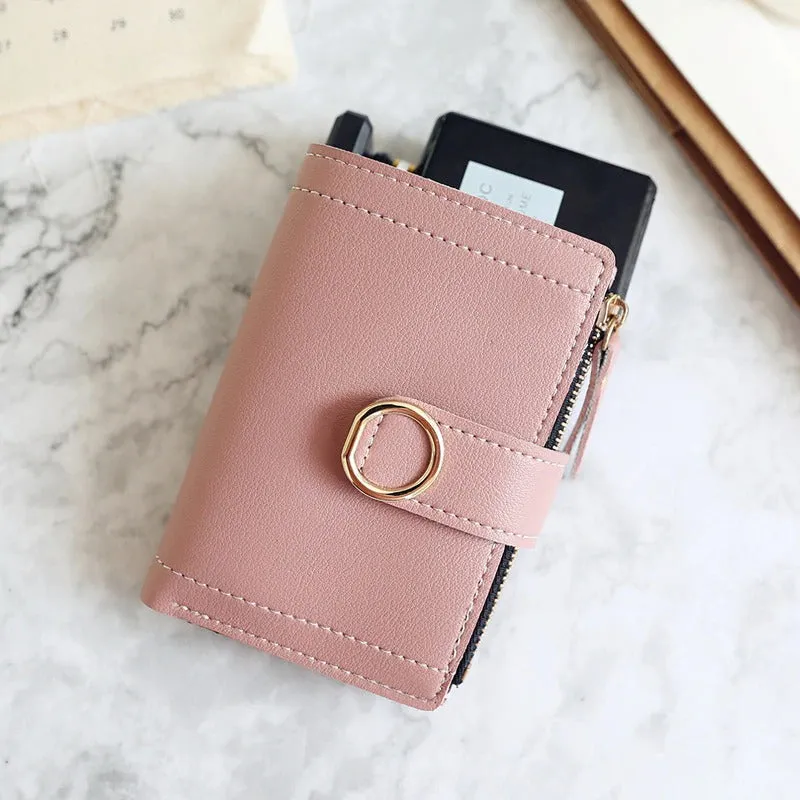 Women's Compact and Small Bifold Vegan Leather Purse Wallets