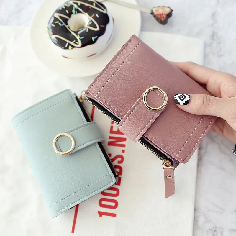 Women's Compact and Small Bifold Vegan Leather Purse Wallets