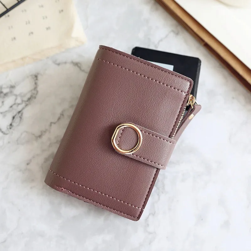 Women's Compact and Small Bifold Vegan Leather Purse Wallets