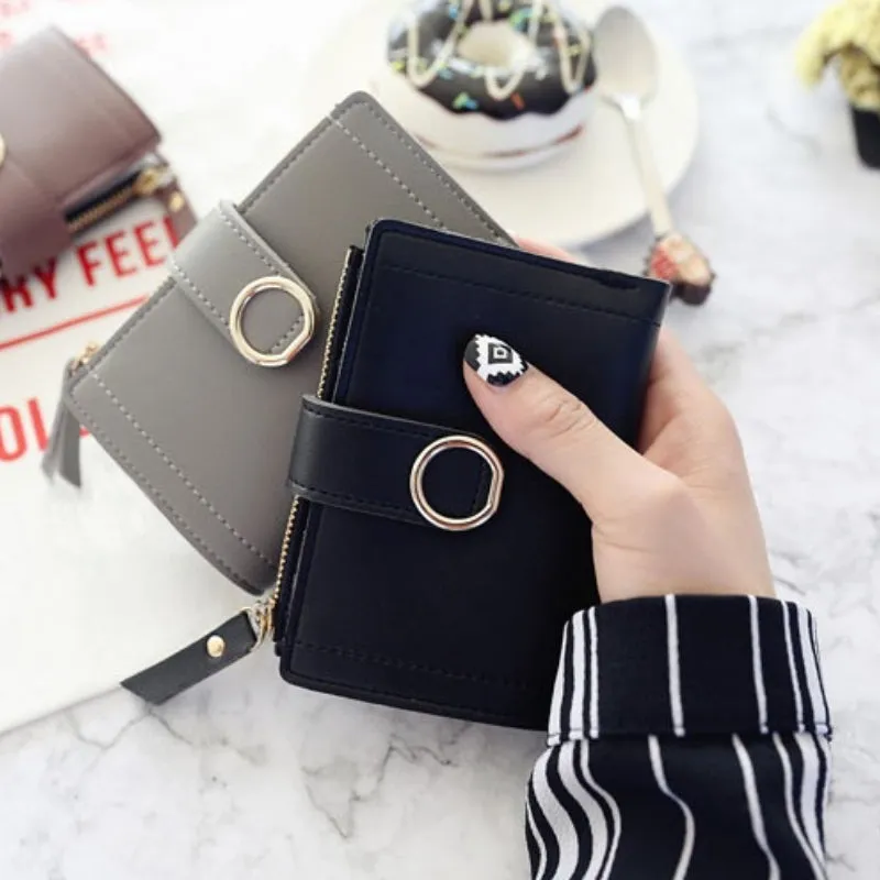 Women's Compact and Small Bifold Vegan Leather Purse Wallets
