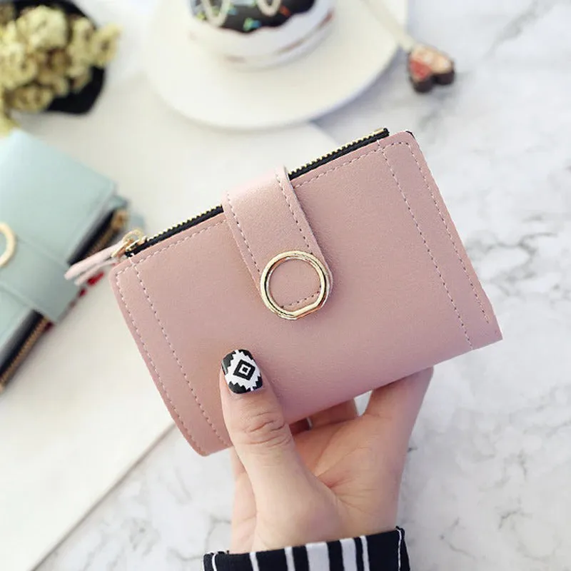 Women's Compact and Small Bifold Vegan Leather Purse Wallets