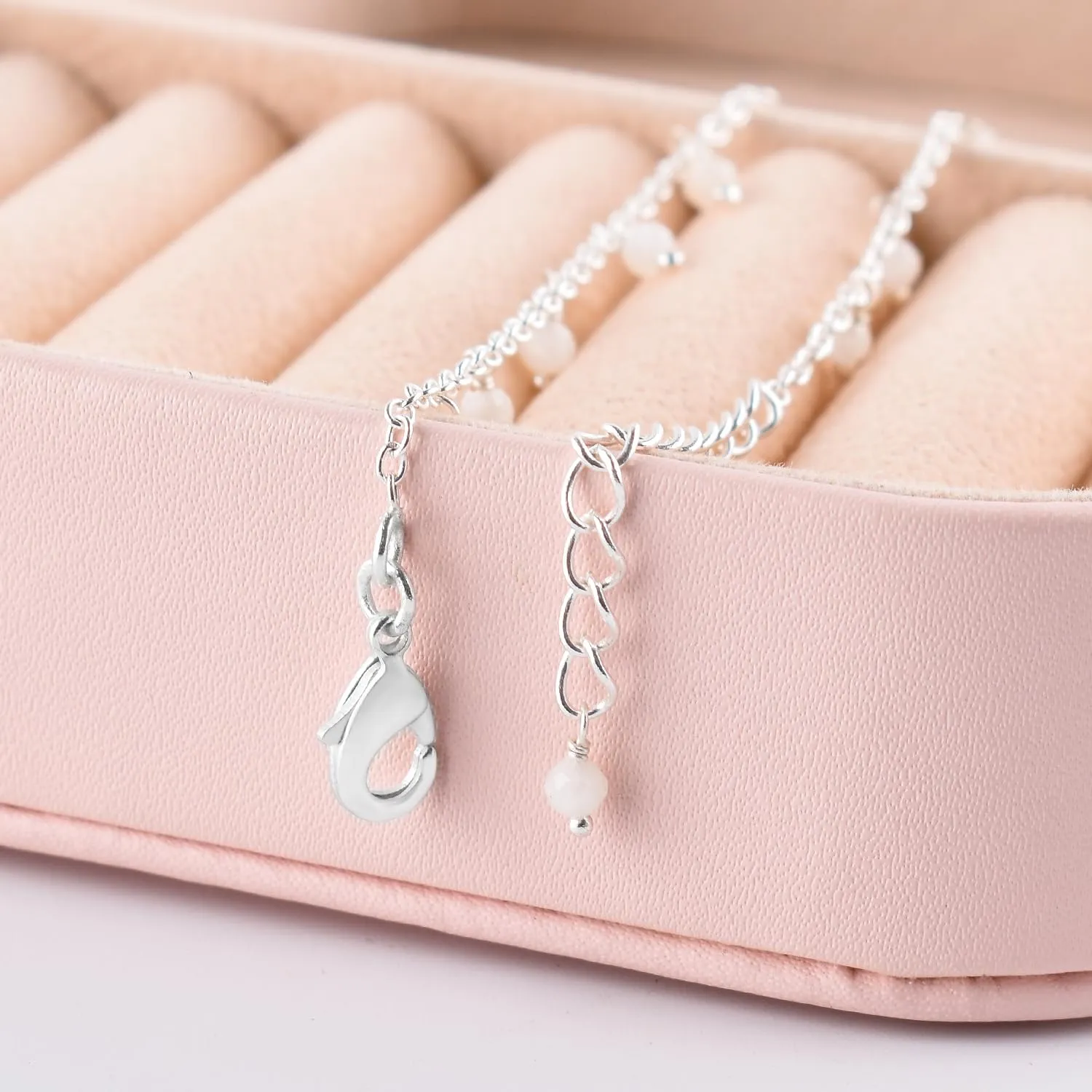 Yanara Rainbow Moonstone Anklets For Women Ankle Bracelets for Her June Birthstone Silver Plated Jewelry 8.5?? 1.5?? inch Crystals and Healing Stones Gemstones, Birthday Gifts For Women