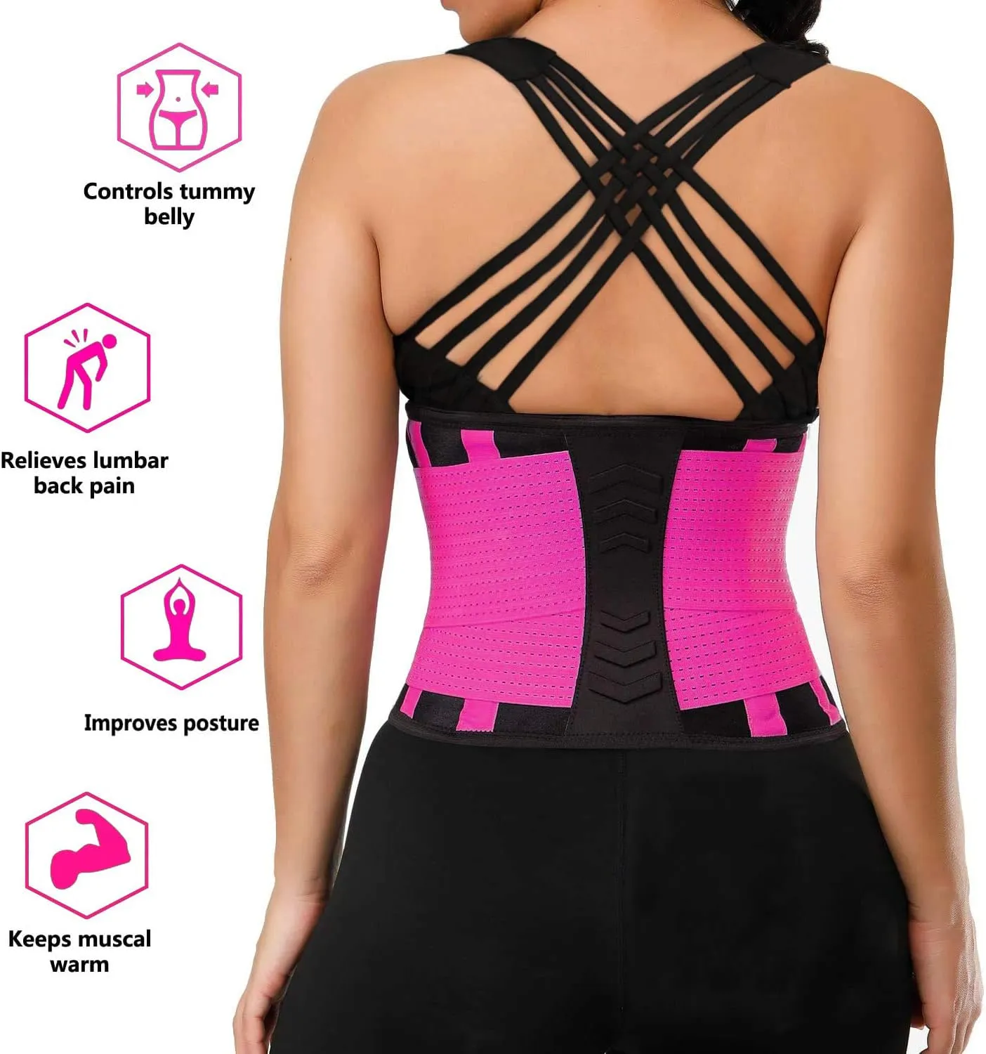YIANNA Waist Trainer Belt for Women Waist Trimmer Weight Loss Workout Fitness Back Support Belts