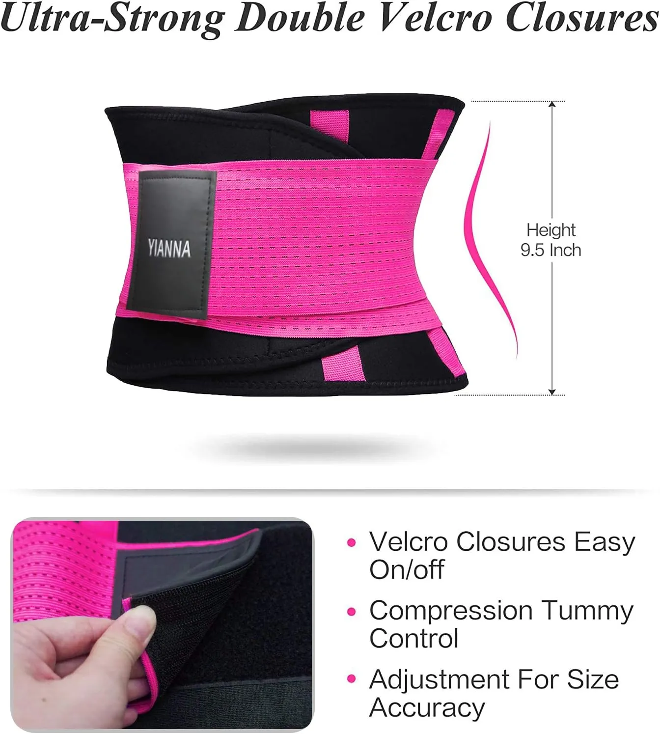 YIANNA Waist Trainer Belt for Women Waist Trimmer Weight Loss Workout Fitness Back Support Belts